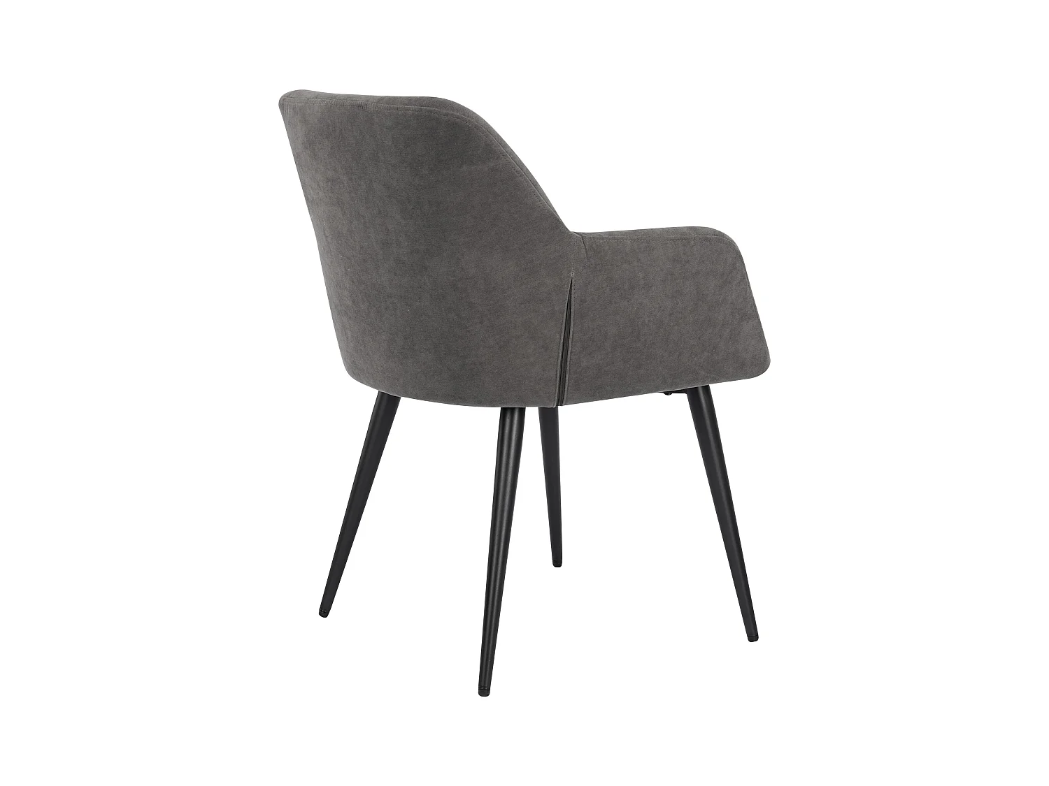 Lot de 2 chaises avec accoudoirs en tissu et métal noir - Gris - HEKA