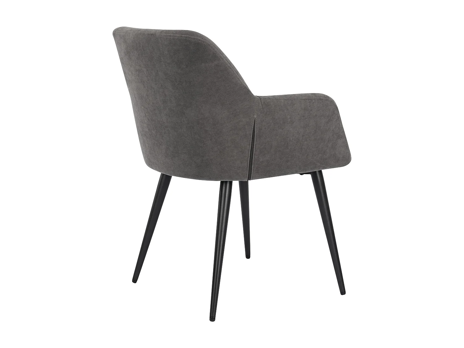 Lot de 2 chaises avec accoudoirs en tissu et métal noir - Gris - HEKA