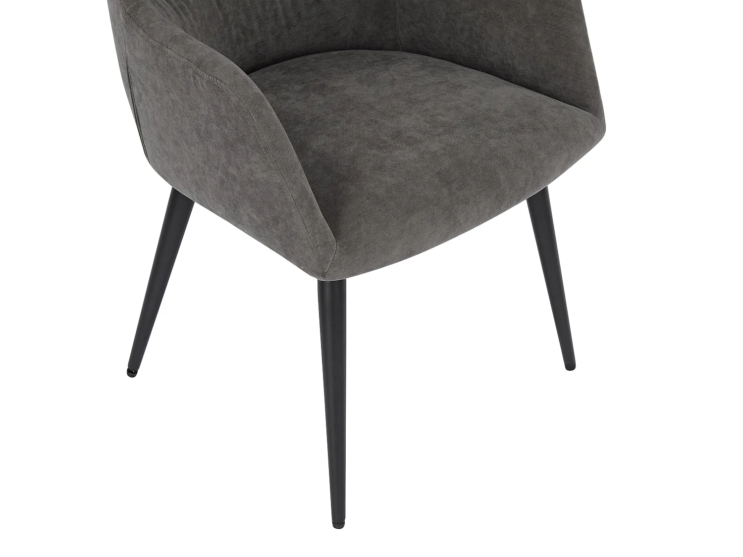 Lot de 2 chaises avec accoudoirs en tissu et métal noir - Gris - HEKA