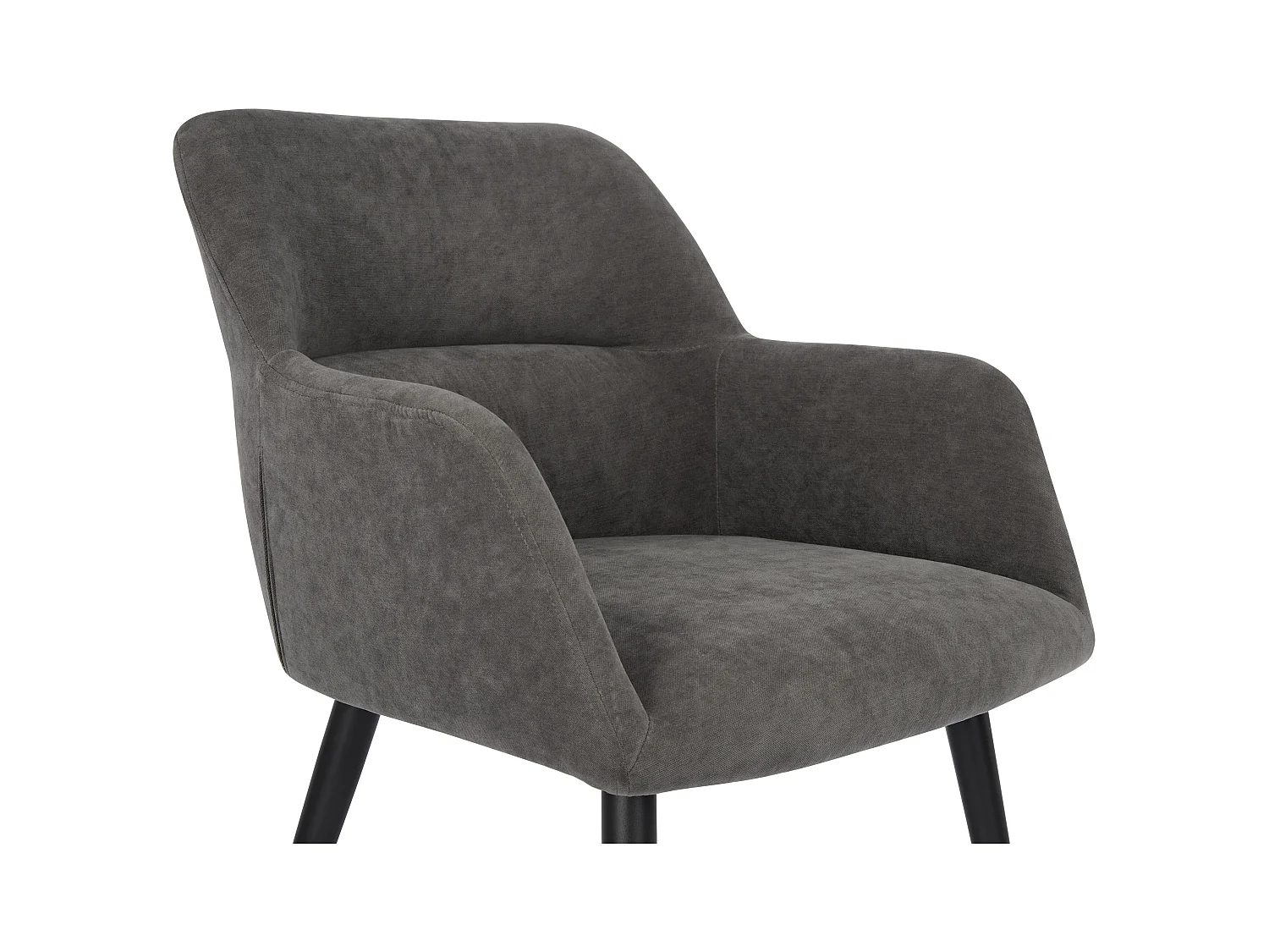 Stuhl 6er-Set - Stoff & Metall - Grau - HEKA