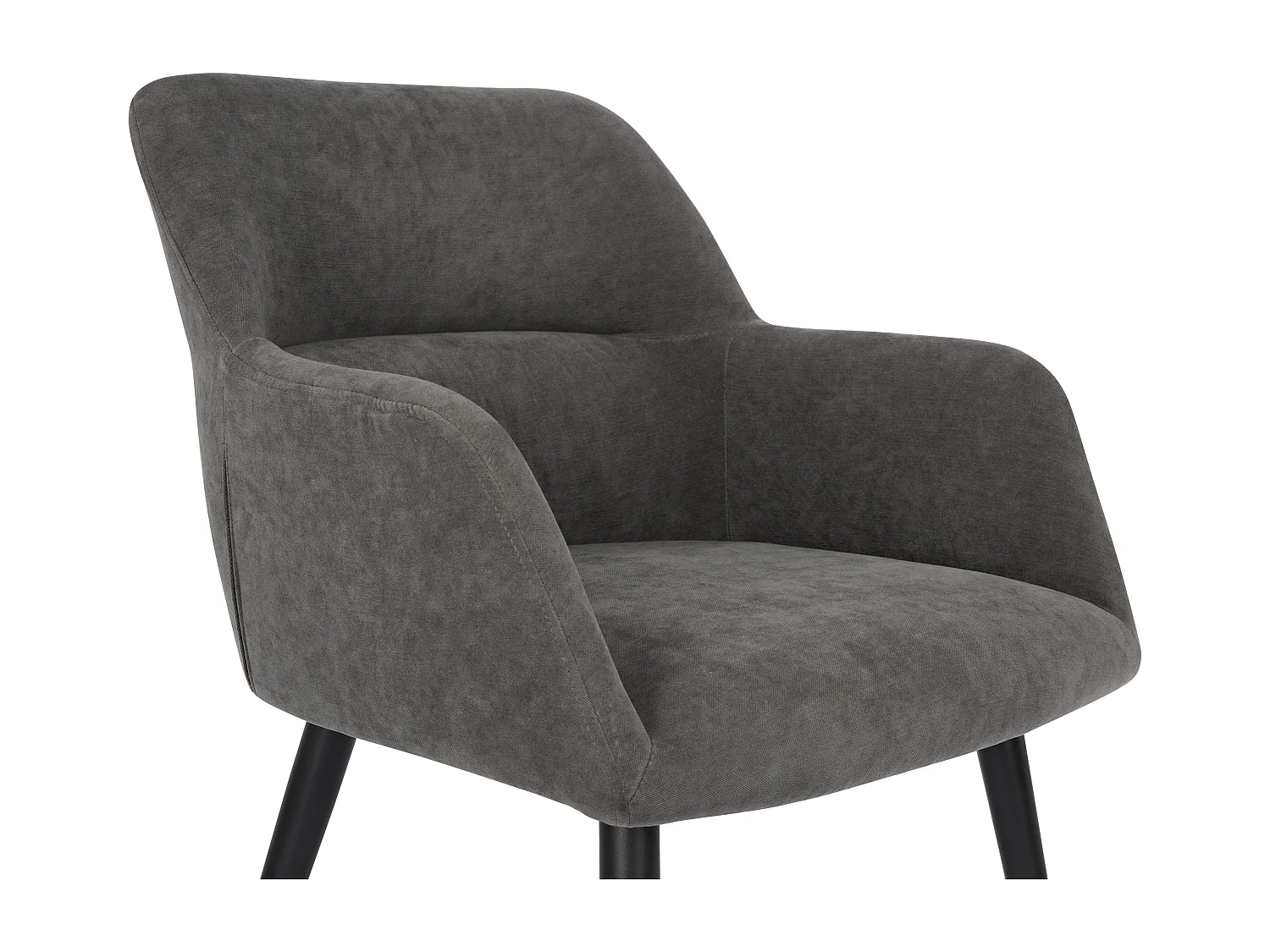 Juego de 6 sillas HEKA - Con brazos - Tela y metal - Gris