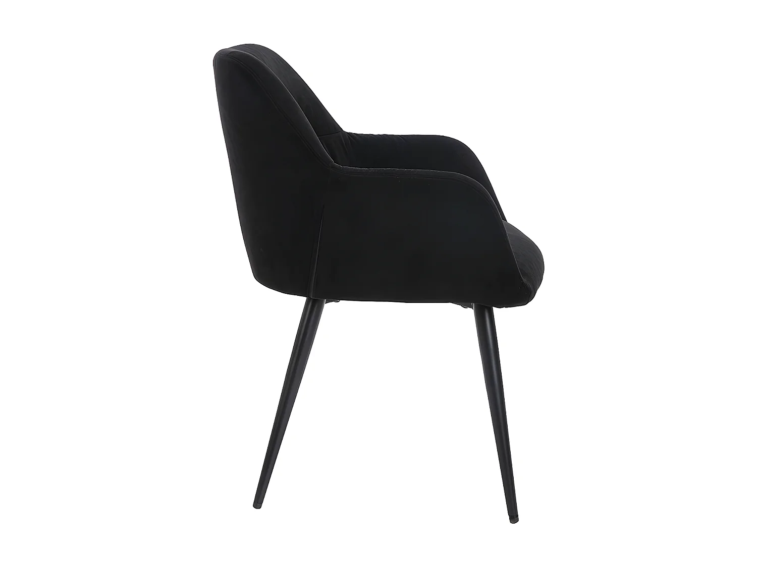 Juego de 2 sillas HEKA - Con brazos - Tela y metal - Negro