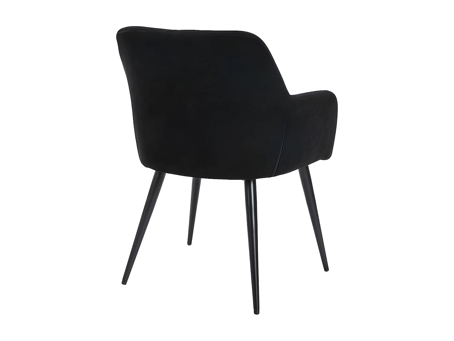 Lot de 2 chaises avec accoudoirs en tissu et métal - Noir - HEKA