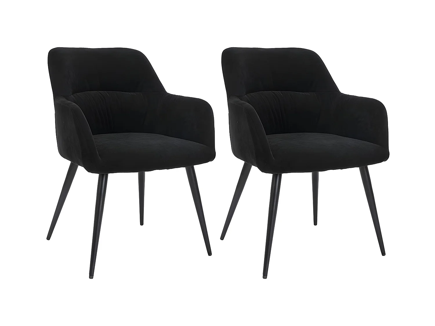 Stuhl 2er-Set - Stoff & Metall - Schwarz - HEKA