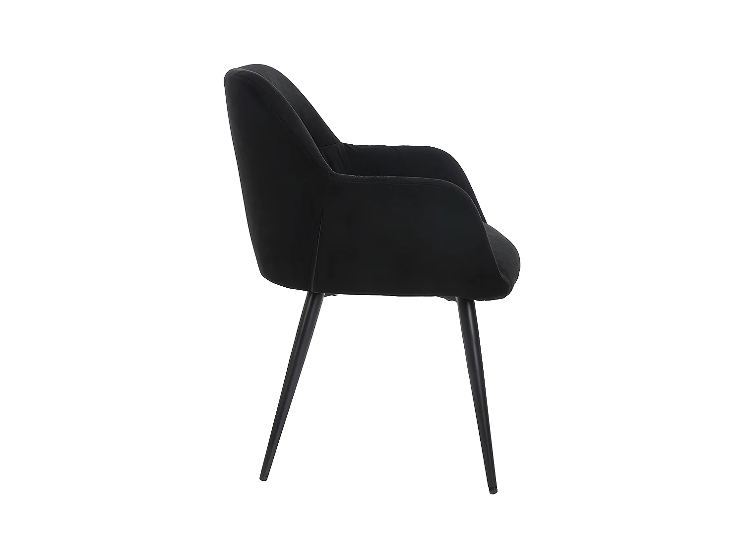 Stuhl 2er-Set - Stoff & Metall - Schwarz - HEKA