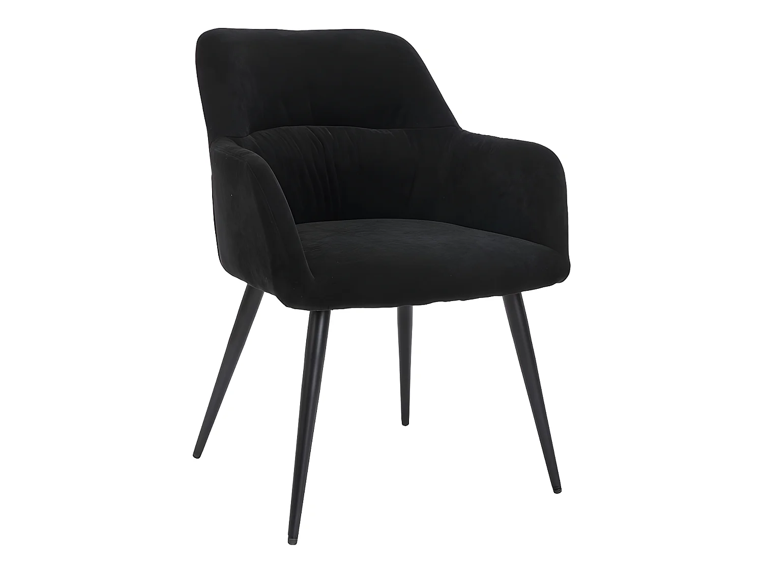 Lot de 6 chaises avec accoudoirs en tissu et métal - Noir - HEKA