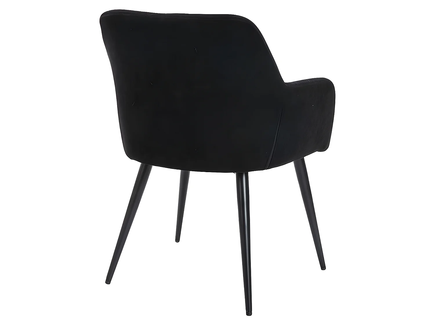 Lot de 6 chaises avec accoudoirs en tissu et métal - Noir - HEKA