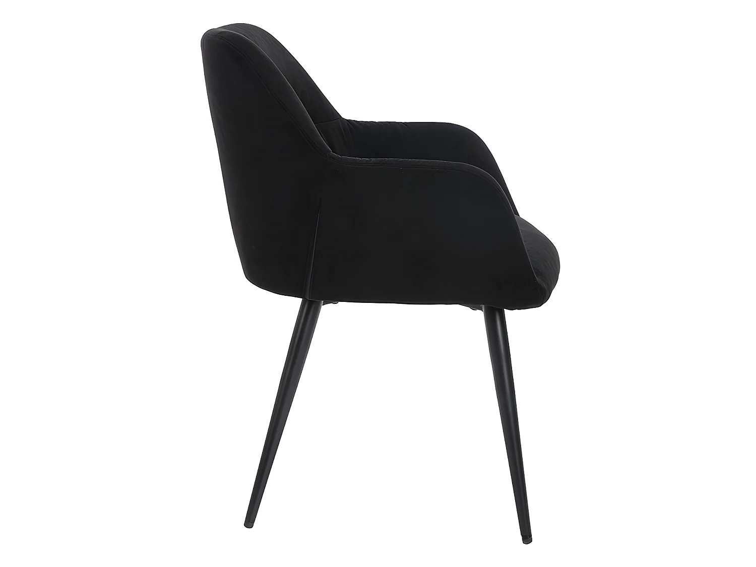 Lot de 6 chaises avec accoudoirs en tissu et métal - Noir - HEKA