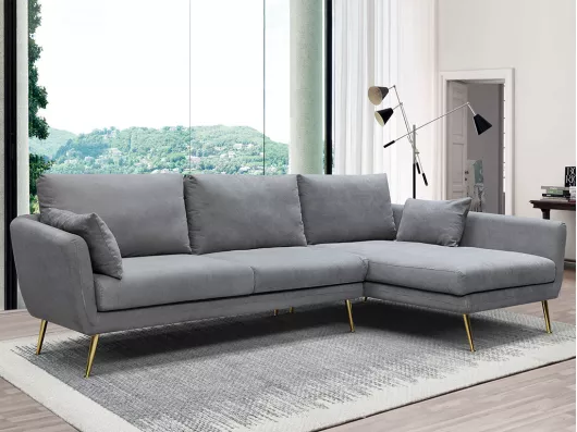 Kauf Unique Ecksofa - Ecke rechts - Stoff - Grau - BETH