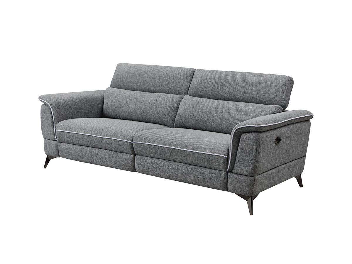 Relaxsofa elektrisch 3-Sitzer - Stoff - Grau - MACARI günstig online kaufen