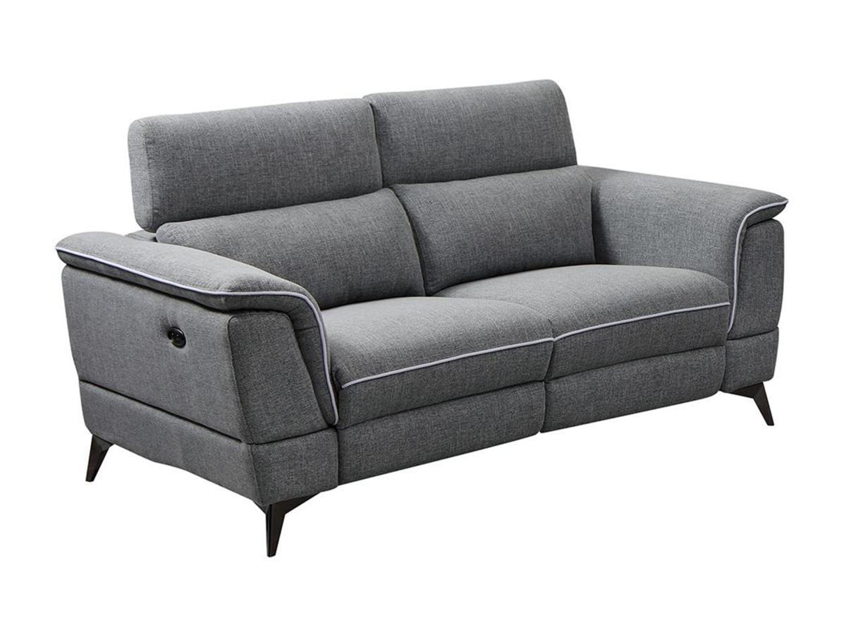 Relaxsofa elektrisch 2-Sitzer - Stoff - Grau - MACARI günstig online kaufen