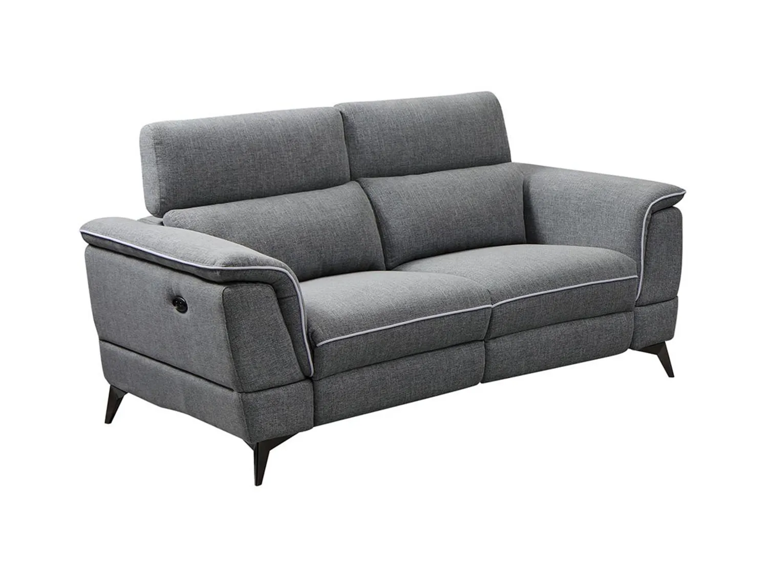 Relaxsofa elektrisch 2-Sitzer - Stoff - Grau - MACARI