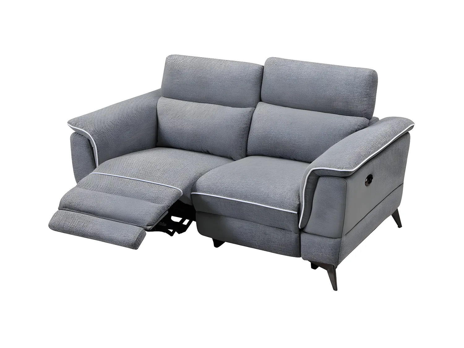 Relaxsofa elektrisch 2-Sitzer - Stoff - Grau - MACARI