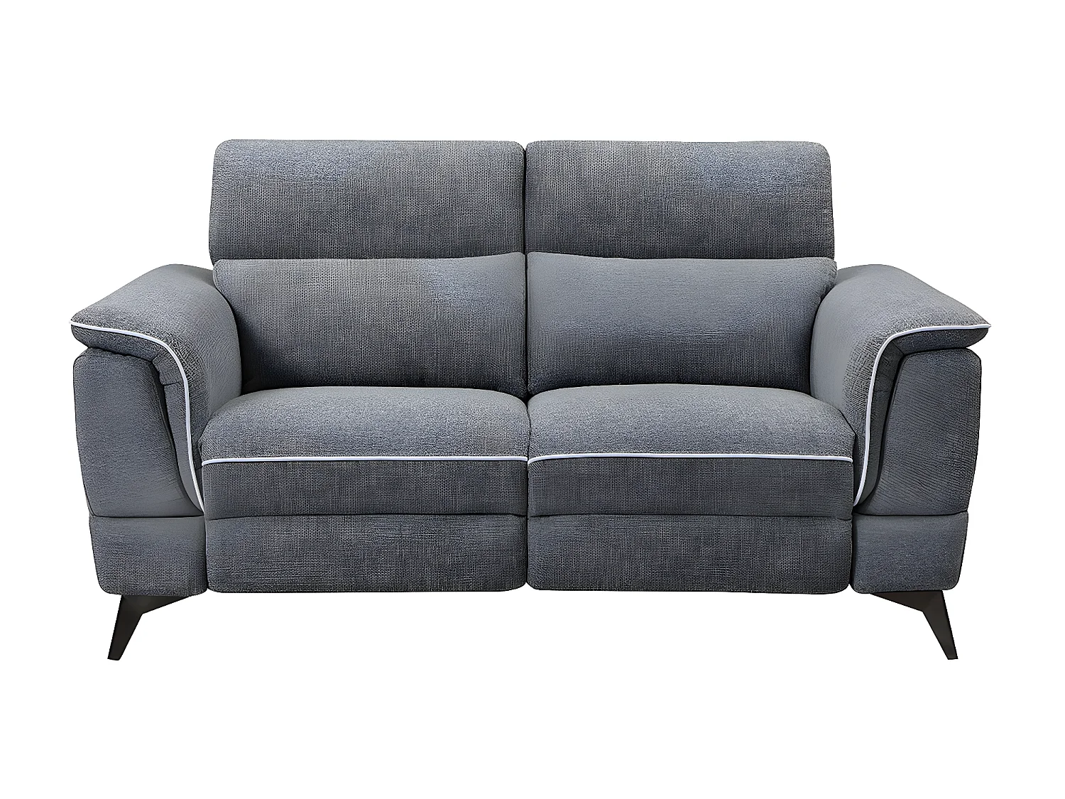 Canapé 2 places relax électrique en tissu gris MACARI