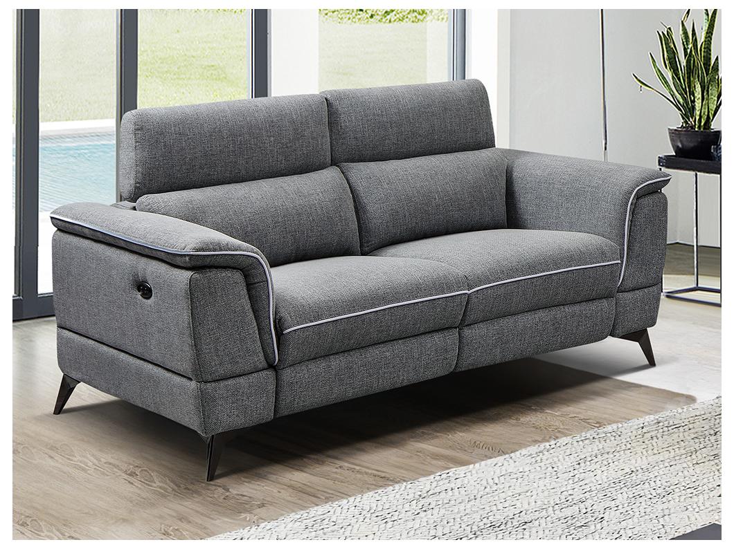 Divano relax elettrico 2 posti in Tessuto Antracite - MACARI