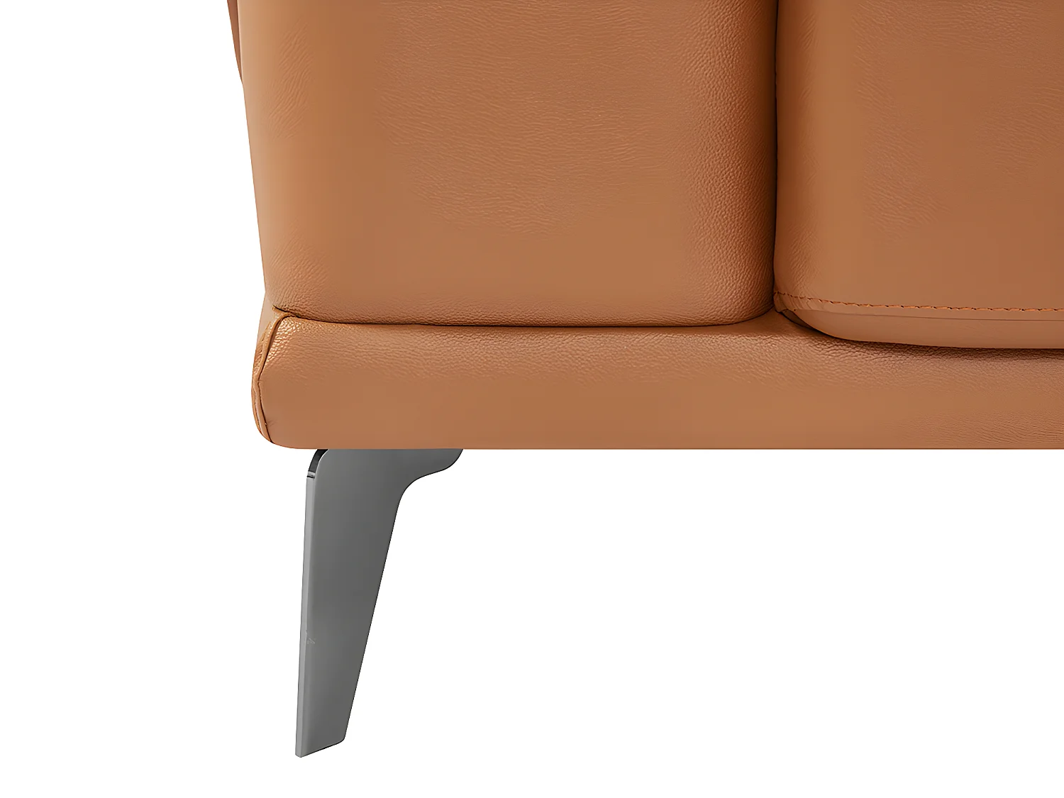 Sofá de canto direito em pele de búfalo cor camel - ANDOR