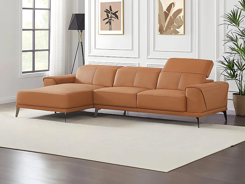 Ecksofa - Büffelleder - Ecke Links - Kamel - ANDOR