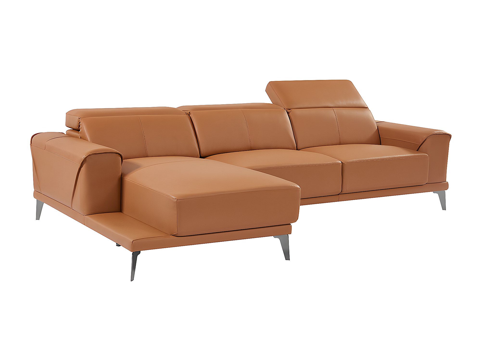 Sofá rinconera (ángulo izquierdo) de piel de búfalo camel ANDOR