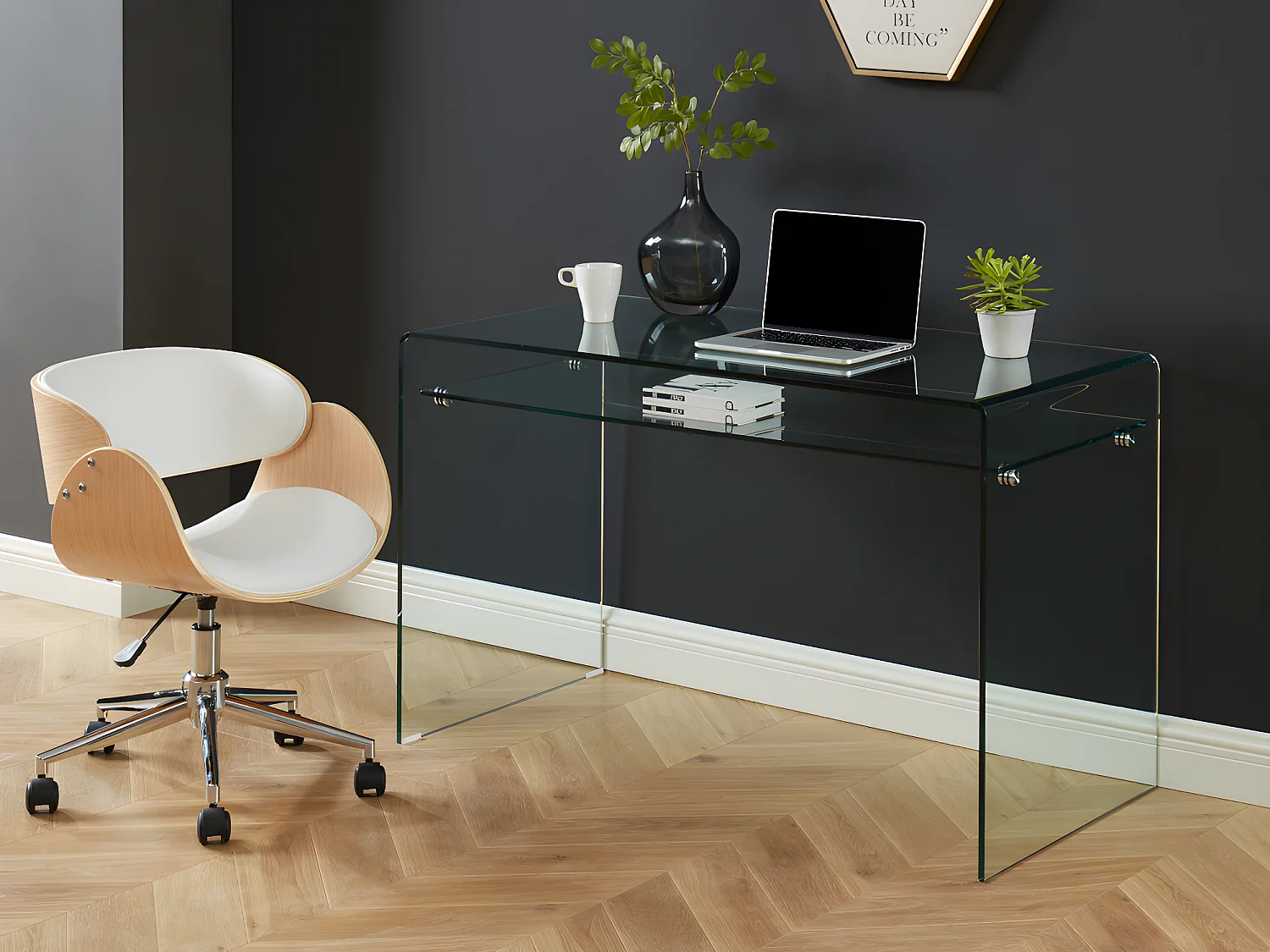 Bureau STILEOS - 1 niche - Verre trempé