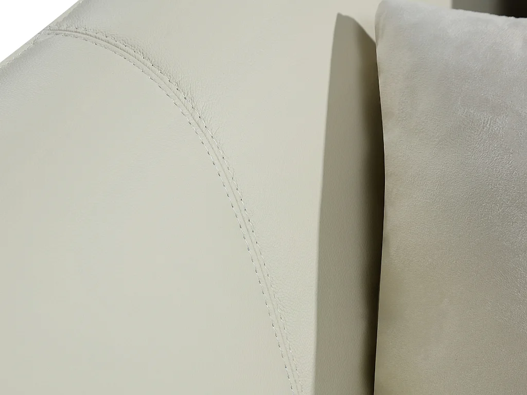 Kanapa narożna 5-osobowa CAIPI z bawolej skóry – kolor: kość słoniowa – Narożnik prawostronny marki Pascal Morabito