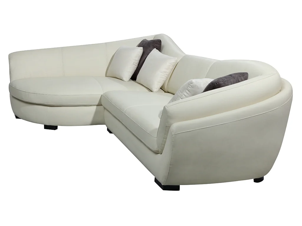 Sofá de canto em pele de búfalo com 5 lugares cor marfim de canto esquerdo - CAIPI de Pascal Morabito