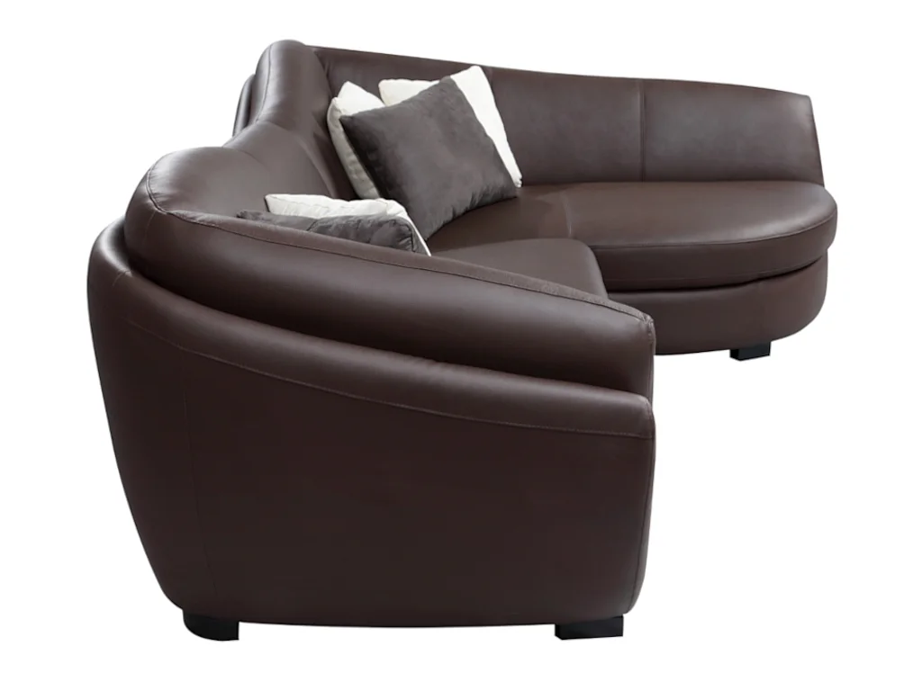 Kanapa narożna 5-osobowa CAIPI z bawolej skóry – kolor brązowy – Narożnik prawostronny marki Pascal Morabito