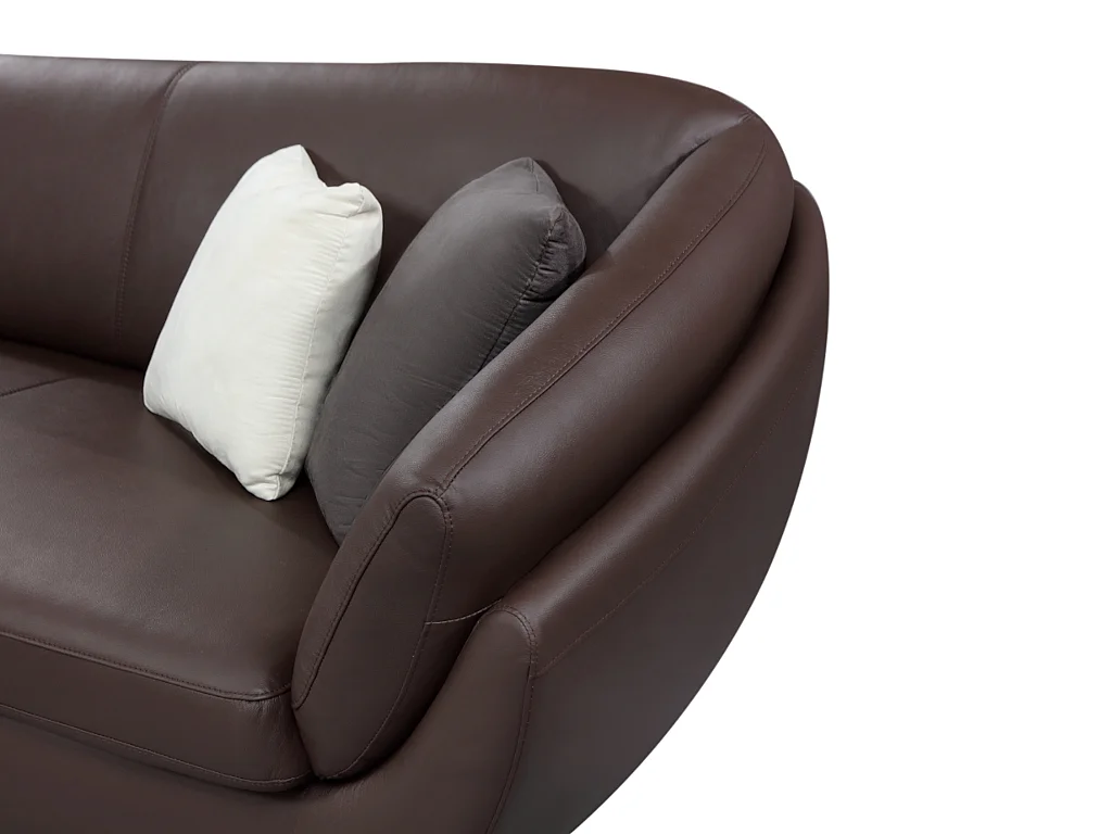 Canapé d'angle cuir de buffle 5 places CAIPI - Marron - Angle gauche de Pascal Morabito