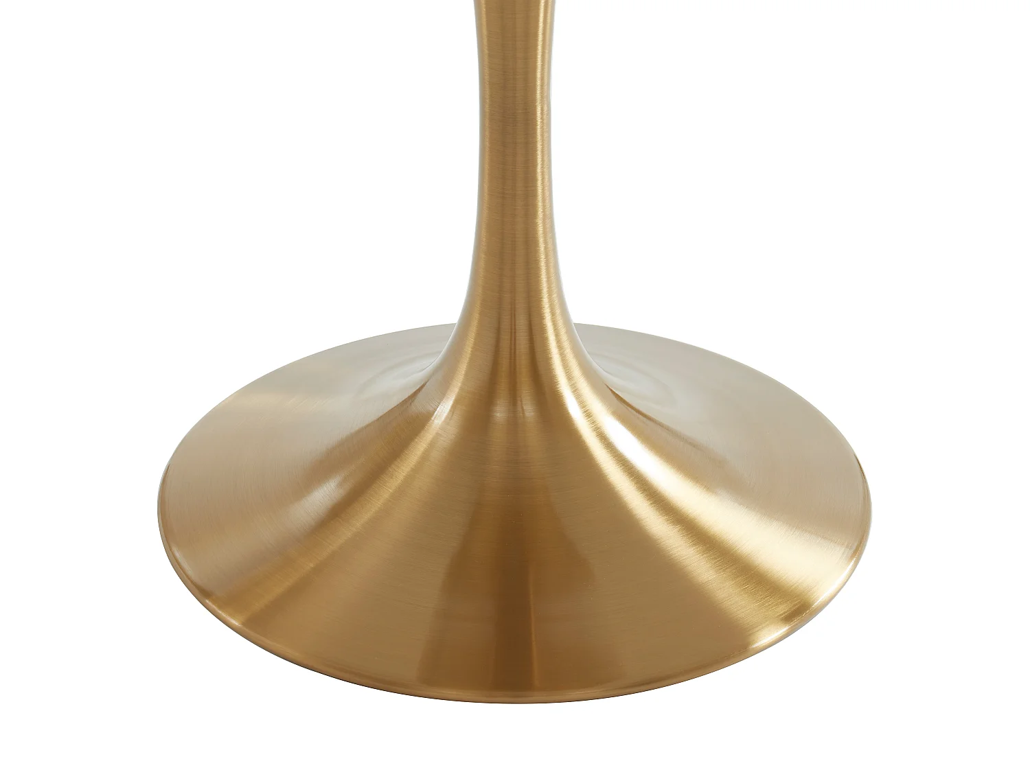 Table à manger  NORAH - 4 personnes - Marbre et métal - Blanc et Doré