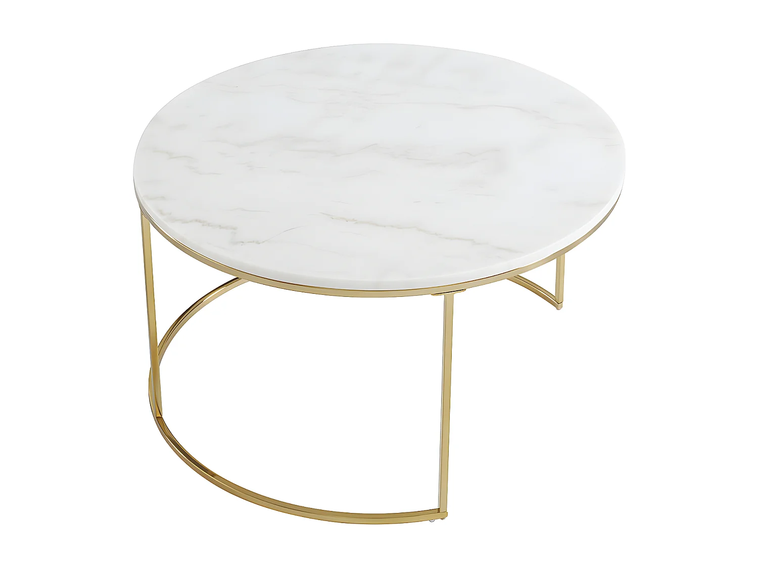 Couchtisch 2er-Set - Marmor & Metall - Weiß - ANGELA von Pascal MORABITO