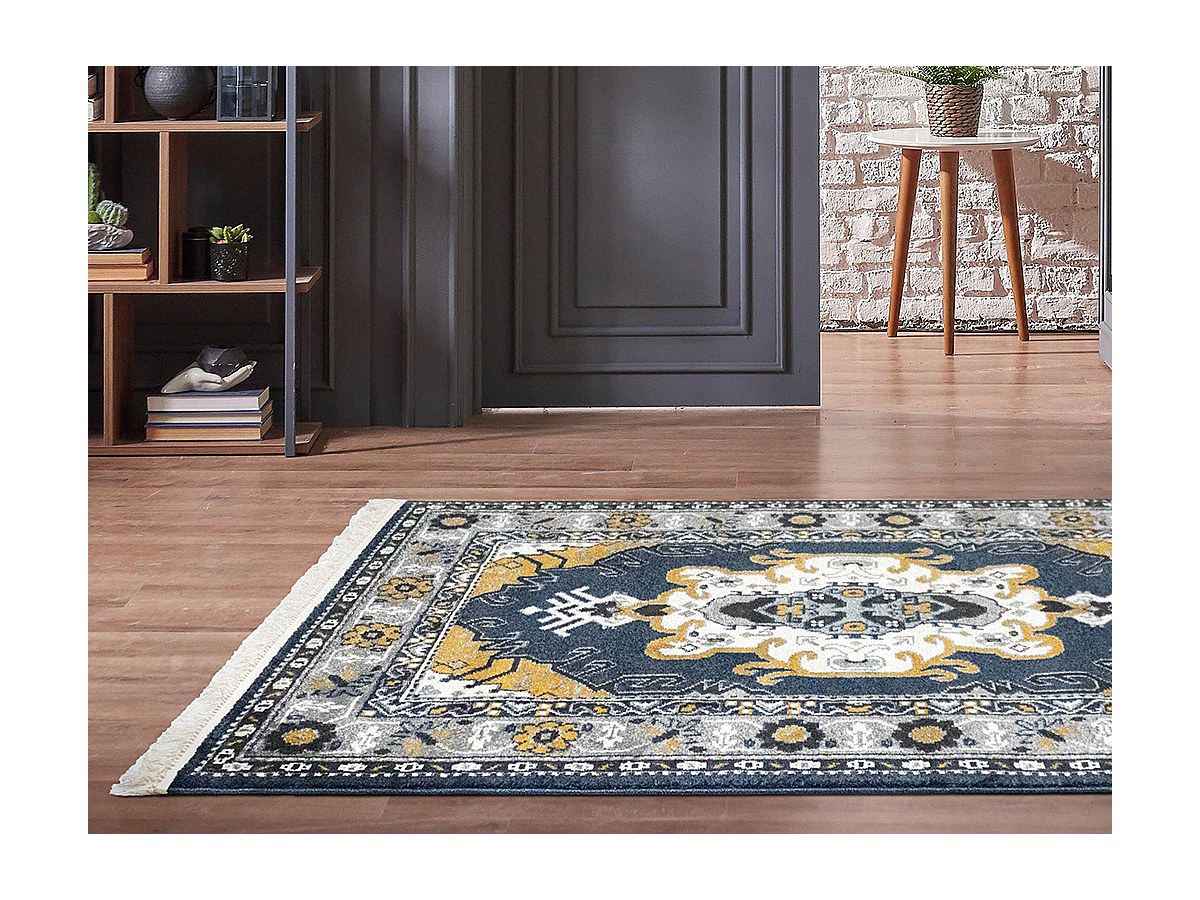 Alfombra de estilo oriental con flecos LAHORE - 120 x 170 cm - Multicolor