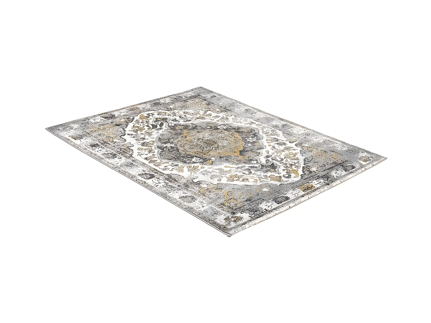 Tapis oriental - 160 x 230 cm - Beige et jaune - AGRA