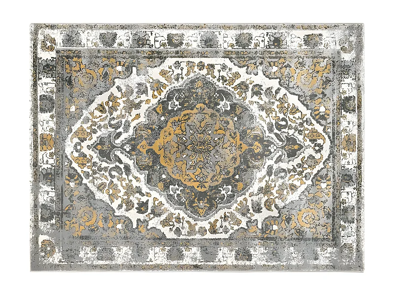 Dywan vintage w orientalnym stylu AGRA – 160 × 230 cm – kolor beżowy i żółty