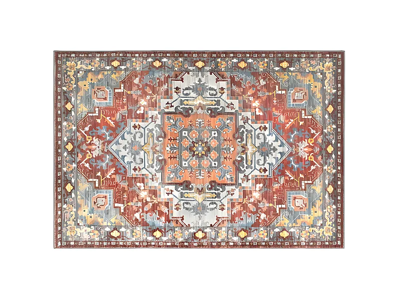 Tapis oriental - 160 x 230 cm - Rouge et bleu - KALYAN