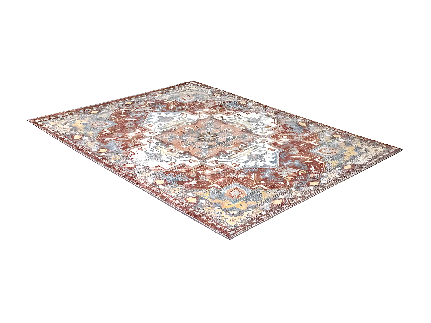 Dywan orientalny KALYAN – 160 × 230 cm – kolor czerwony i niebieski