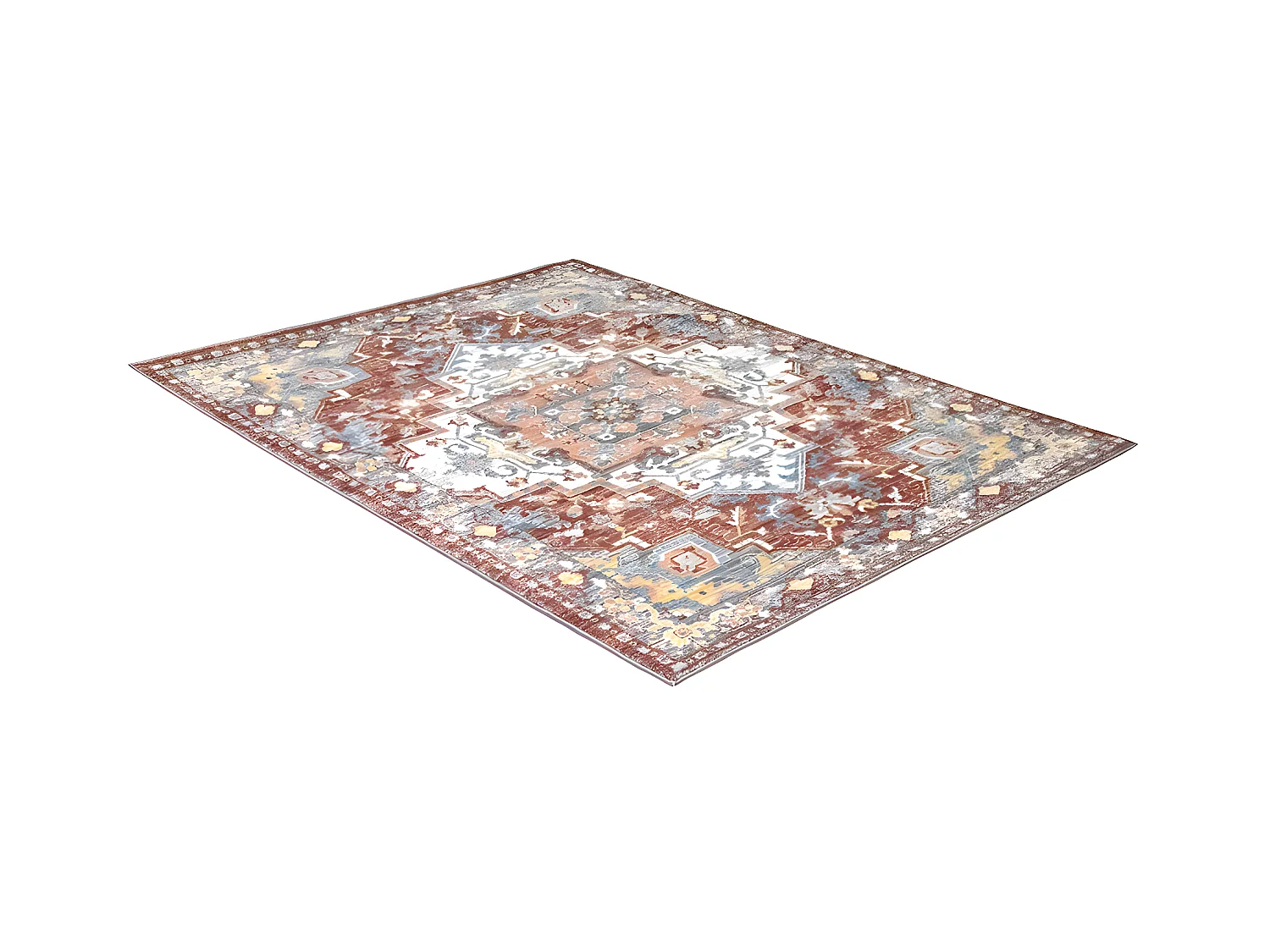 Orientalsk vintage tæppe - 160 x 230 cm - Rød og blå - KALYAN