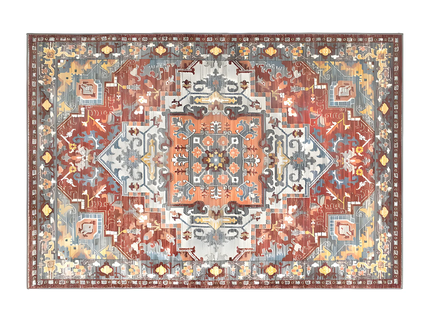 Orientalsk vintage tæppe - 160 x 230 cm - Rød og blå - KALYAN
