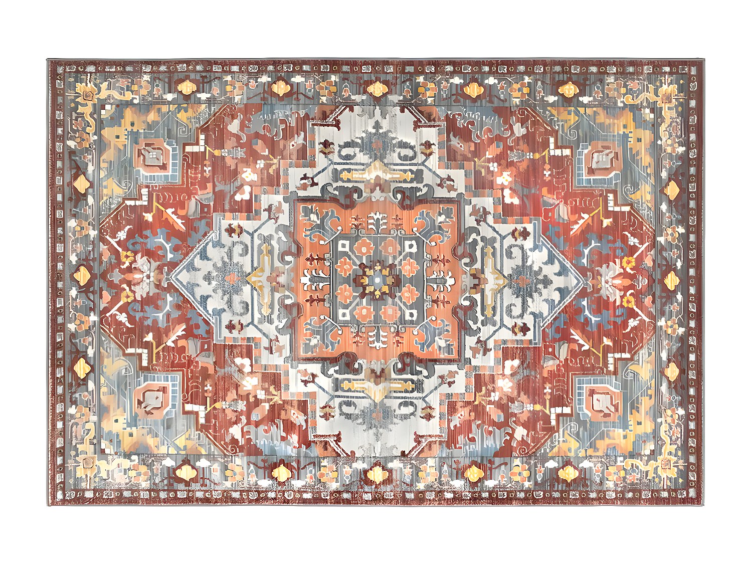 Orientalischer Teppich – 160 x 230 cm – Rot und Blau – KALYAN günstig online kaufen