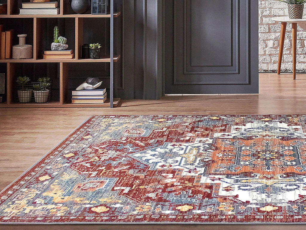 Teppich orientalisch - 200 x 290 cm - Rot & Blau - KALYAN