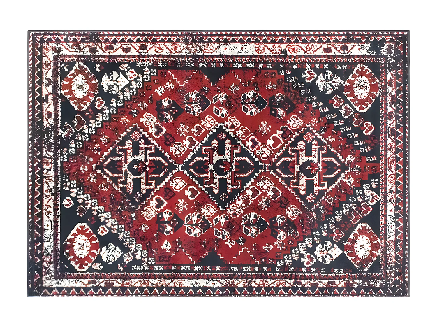 Dywan orientalny SYLHET – 200 × 290 cm – kolor czerwony i czarny