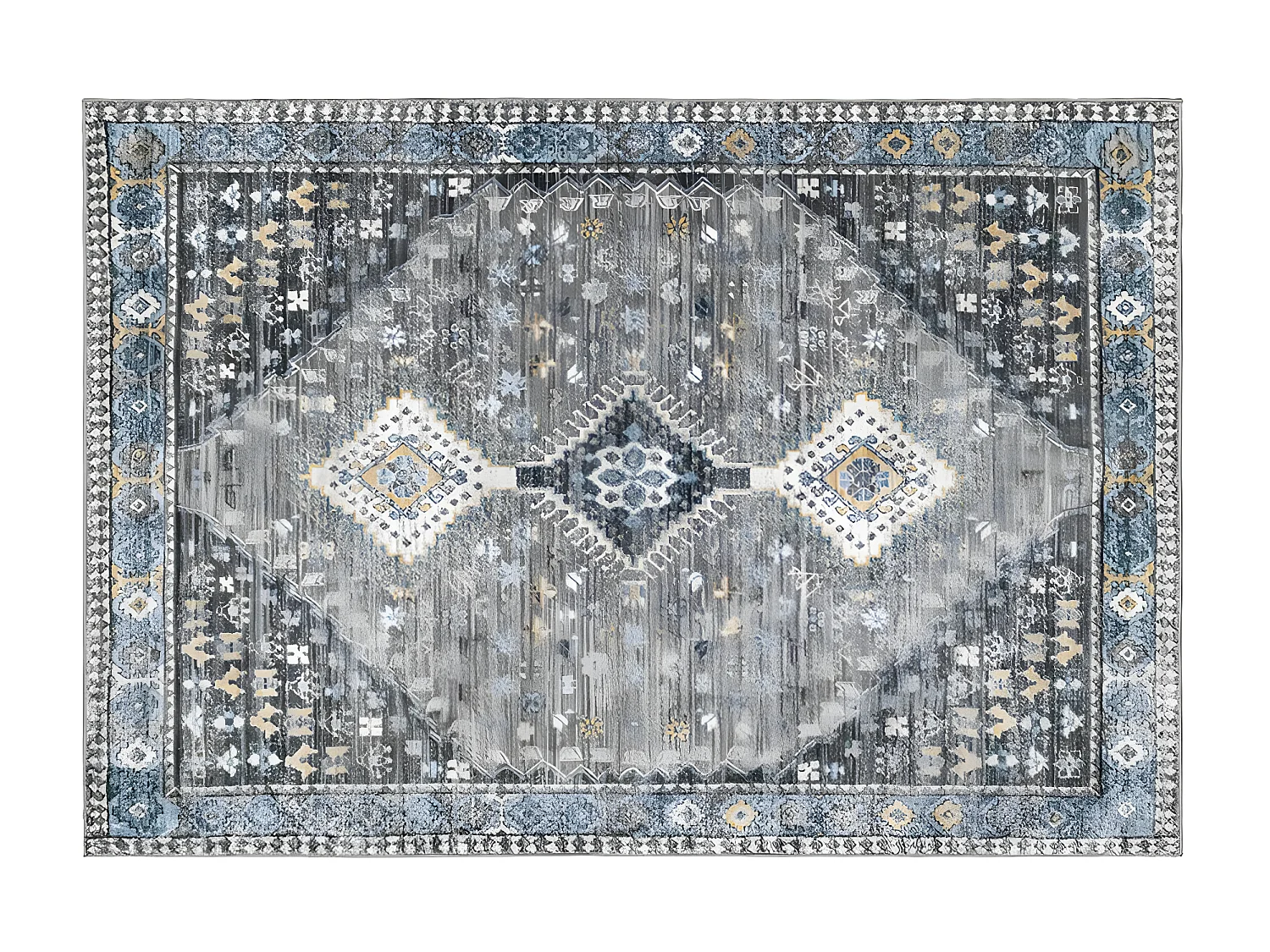 Alfombra vintage oriental CLOSSY - 200 x 290 cm - gris