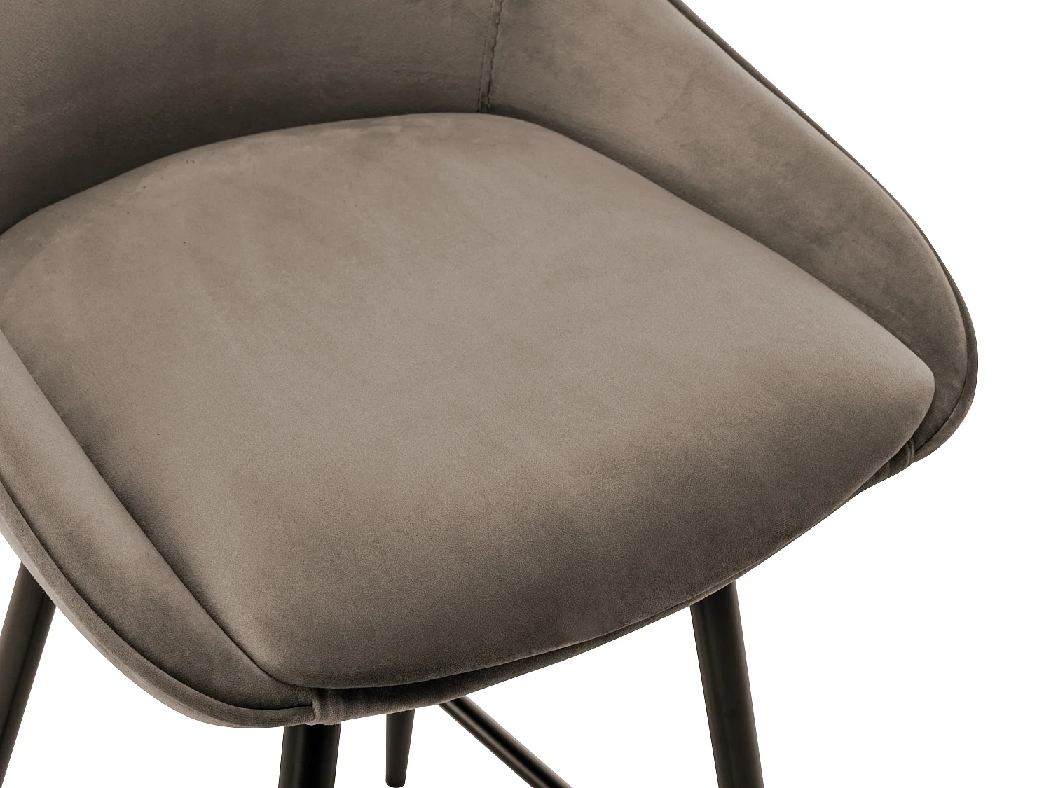 Lot de 2 tabourets de bar - Velours - Taupe - MASURIE