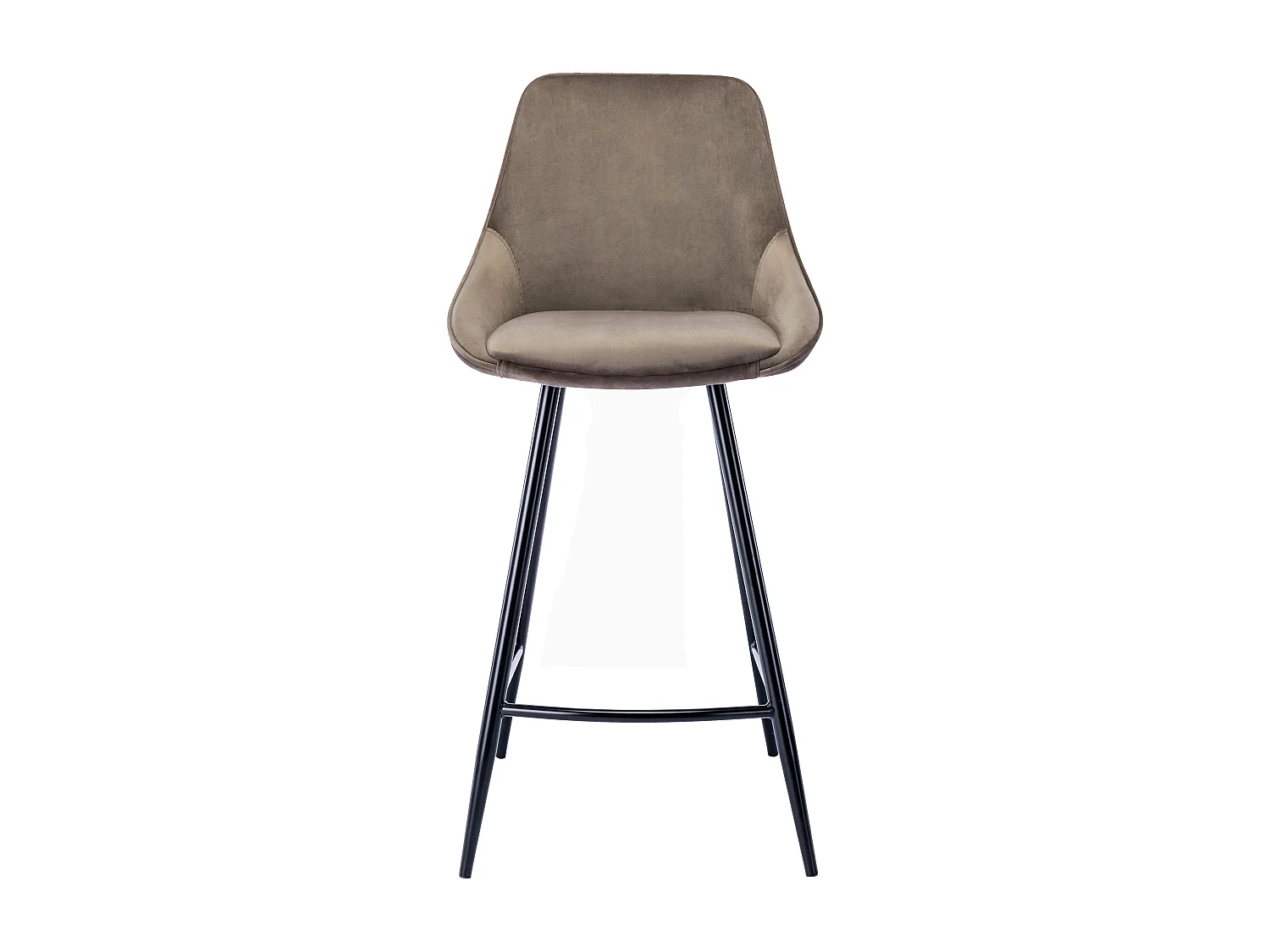 Lot de 2 tabourets de bar - Velours - Taupe - MASURIE