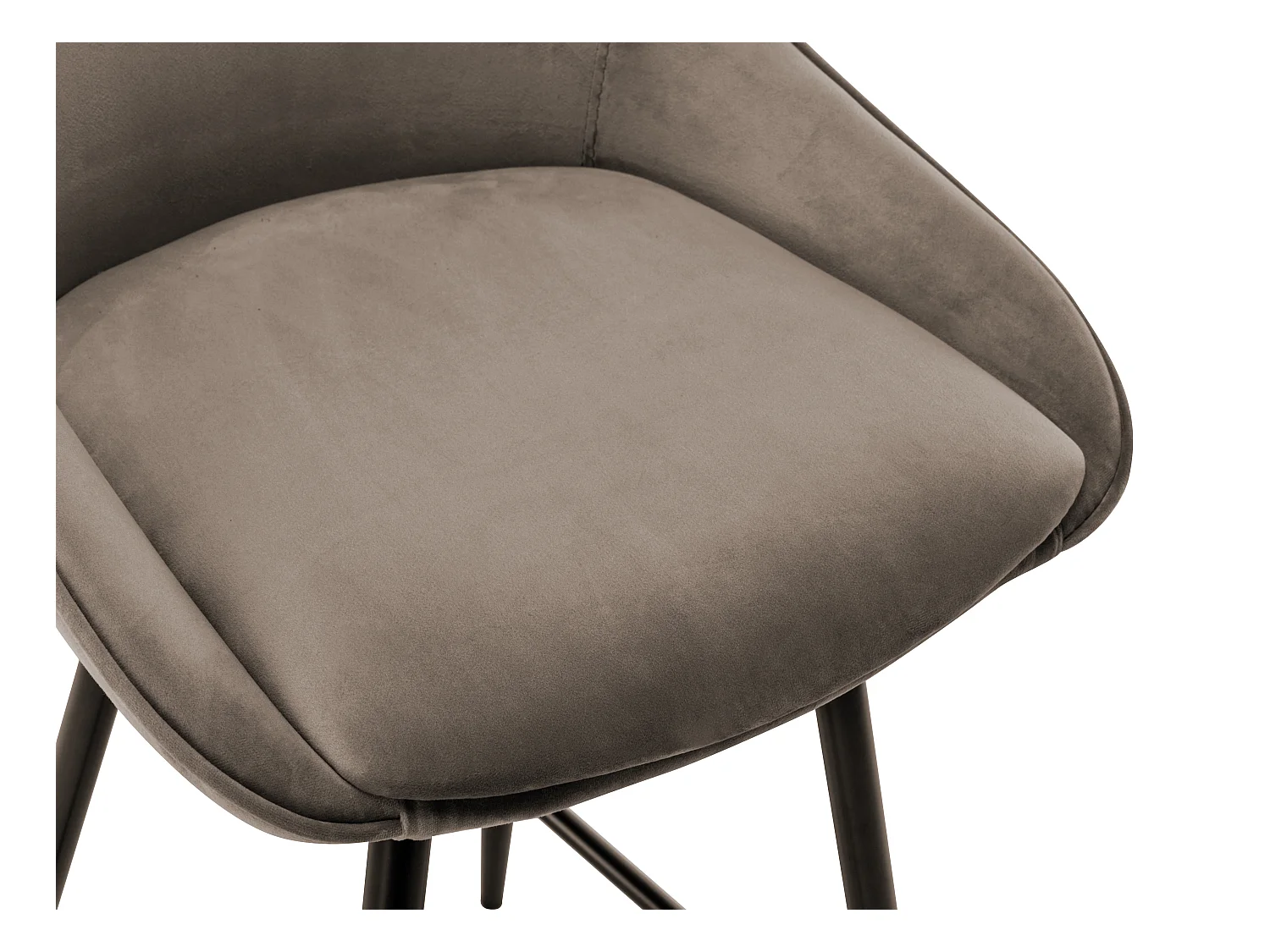 Lot de 2 tabourets de bar - Velours - Taupe - MASURIE