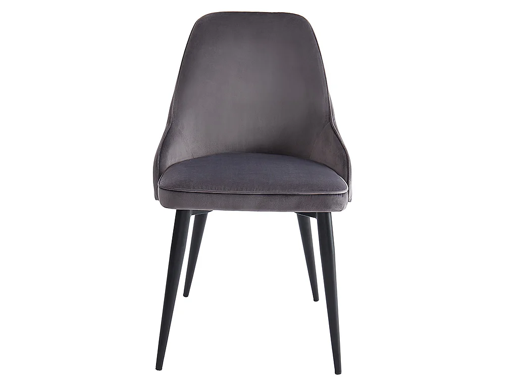 [OLD VERSION] Lot de 6 chaises EZRA - Velours et métal - Gris