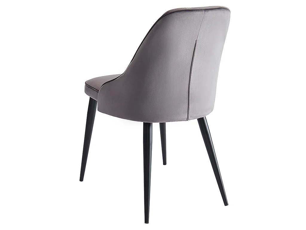 [OLD VERSION] Lot de 6 chaises EZRA - Velours et métal - Gris