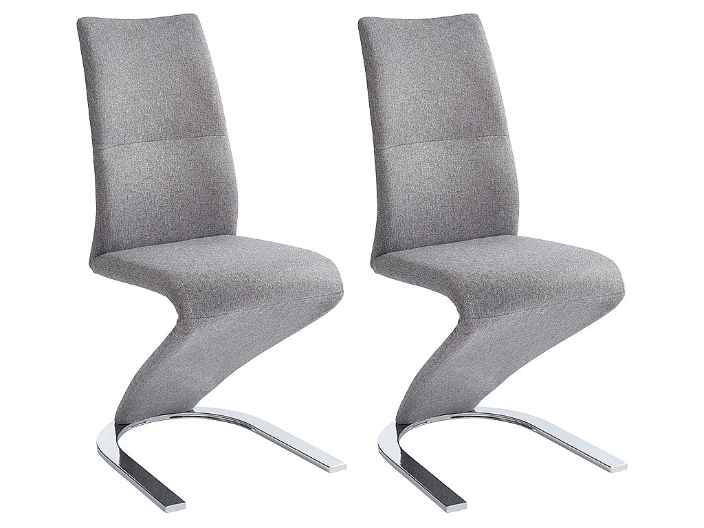 Stuhl 2er-Set ENIO - Stoff & Metall - Grau