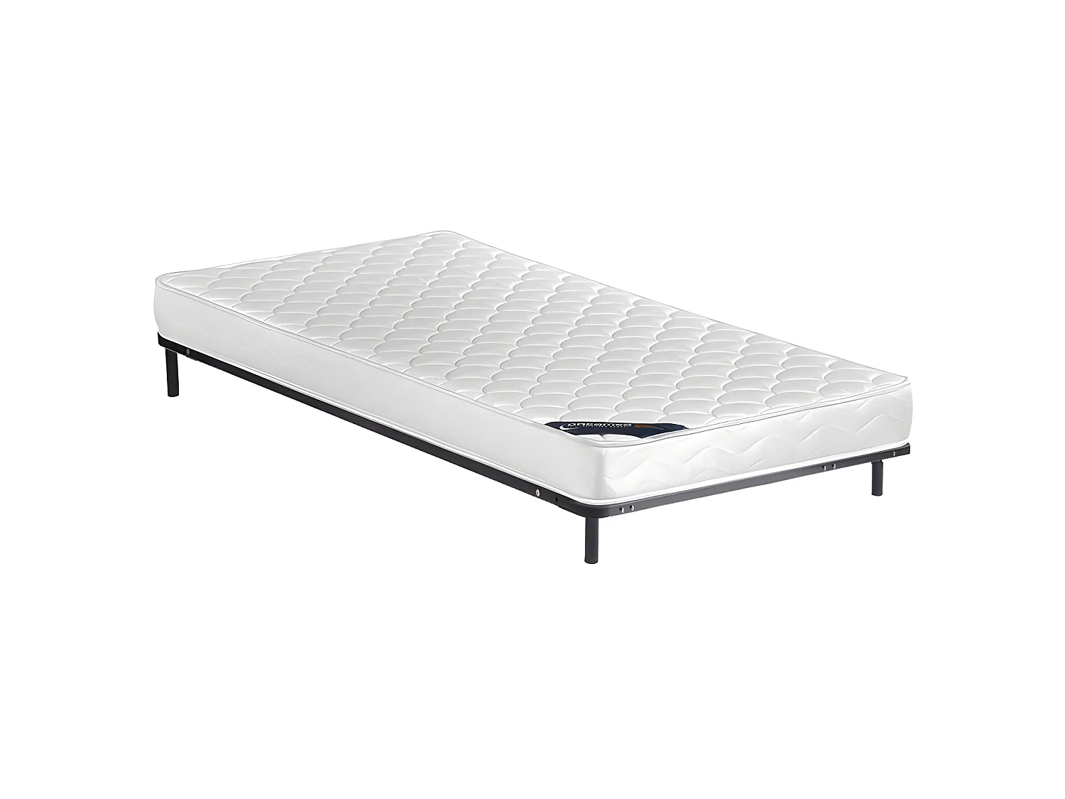 Ensemble 90 x 190 cm cadre à lattes + matelas mousse ép.15cm - DANAE de DREAMEA