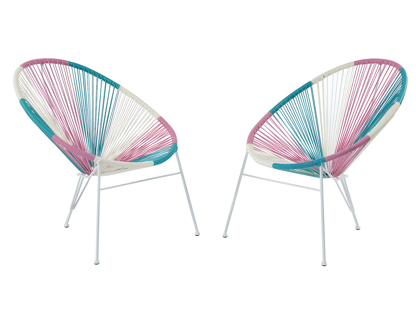 Juego de 2 sillas de jardín ALIOS II de fibra de resina trenzada - rosa