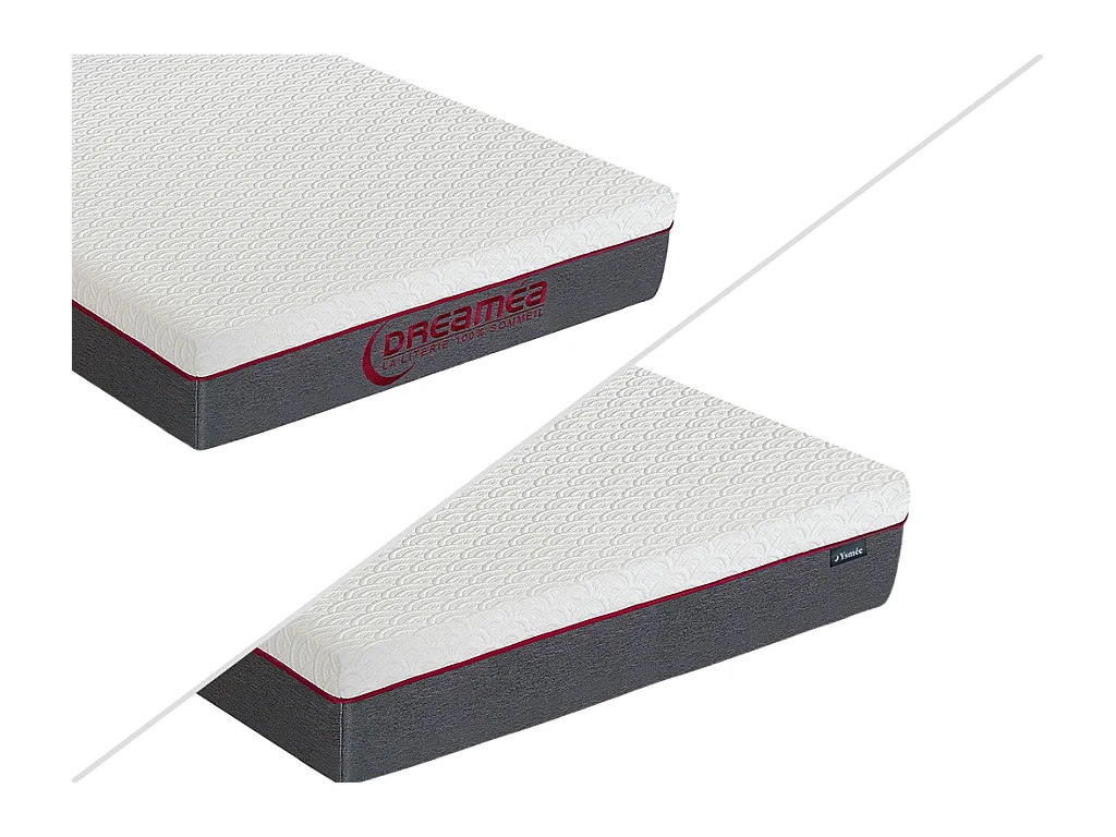 Relaxbett elektrisch - Matratzen mit Memory Schaum - ATRIDE von DREAMEA - mit OKIN-Motor - Weiß - 2 x 80 x 200 cm