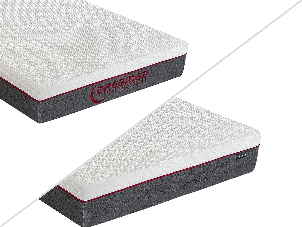 Elektrisch relaxbed met matras met vormgeheugen ATRIDE van DREAMEA - OKIN-motoren - Wit - 2 x 90 x 200 cm